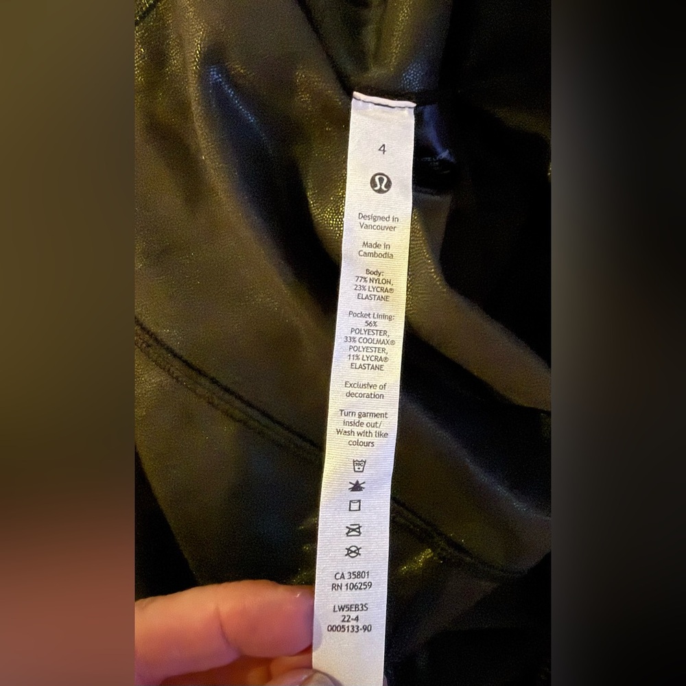 RARE Lululemon Wunder Train Tight Leggings 25”Shapeshifter Foil Black Size 4 NWT - Picture 9 of 10